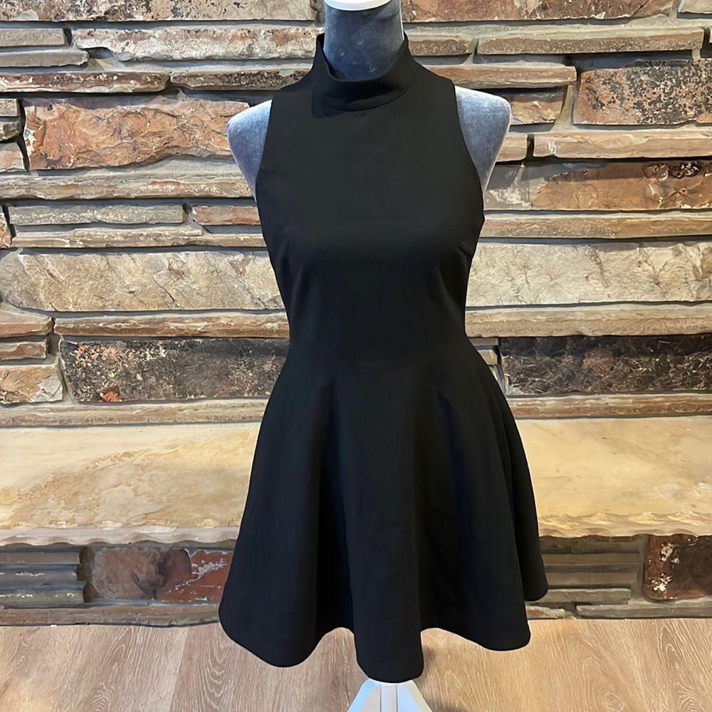 Elizabeth & James Magdalena Black Sleeveless Mini Skater Dress